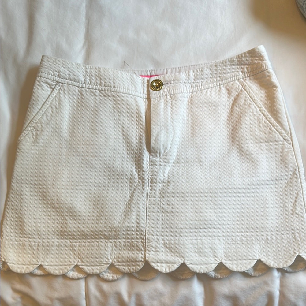Lilly Pulitzer White Skirt with Pink Accents